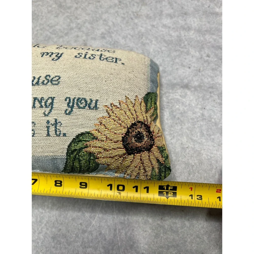 Woven Sunflower‎ funny Sister Quote Decorative Tapestry Throw Pillow unique 12x8